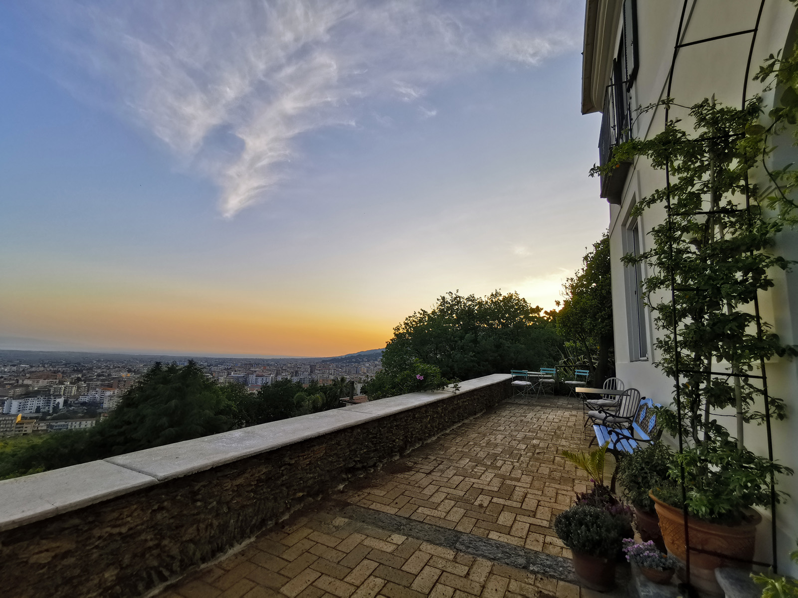 Sunset view over Lamezia Terme from Casa Gemma