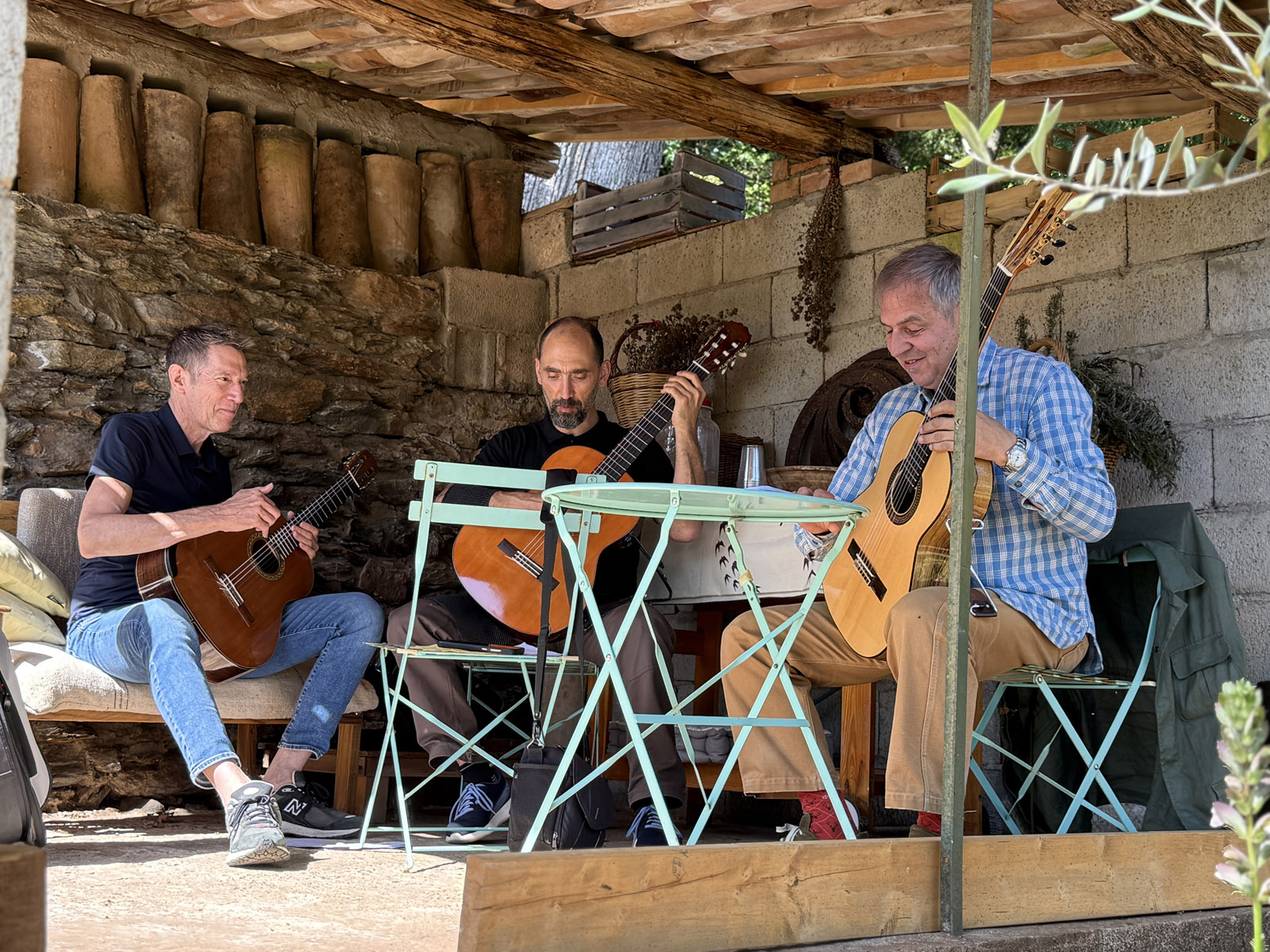 Guitar trio rehearsal at the Italian Guitar Camp in Calabria